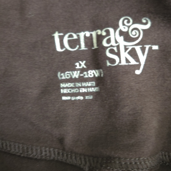 Women's Terra & Sky High Rise Fitted Leggings 16W-18W Brown NWT - Picture 7 of 11